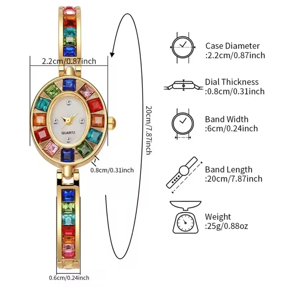 Vintage Gold Multicolor Quartz Watch